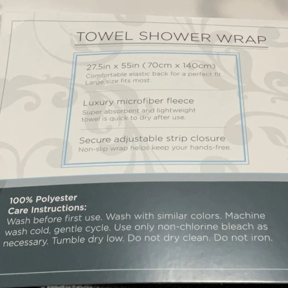 Sultan’s Bath towel shower body gray wrap New.